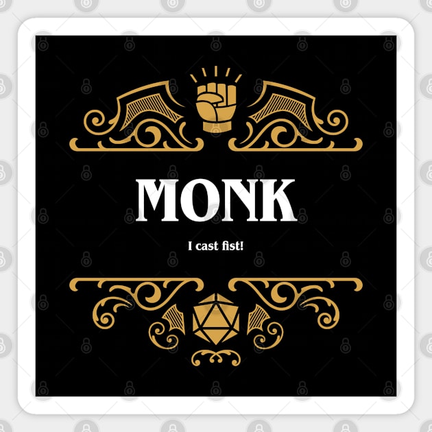 Monk Class Tabletop RPG Gaming Magnet by pixeptional